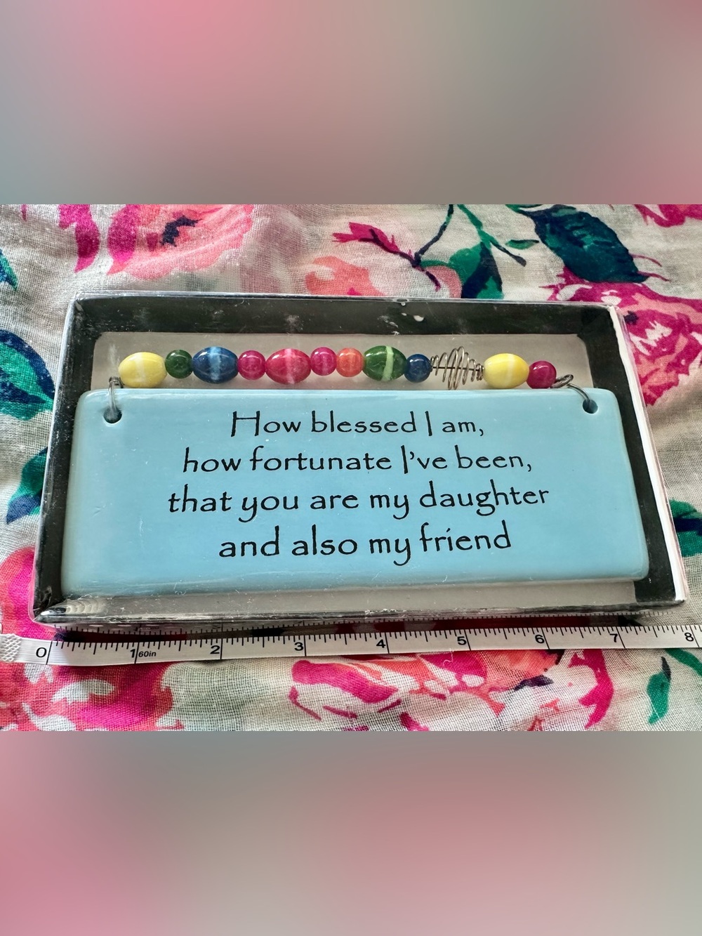 NIB: Daughter & Friend Ceramic Hanging Decor - So Cute!! 💙🩵🩷💛💚🥰